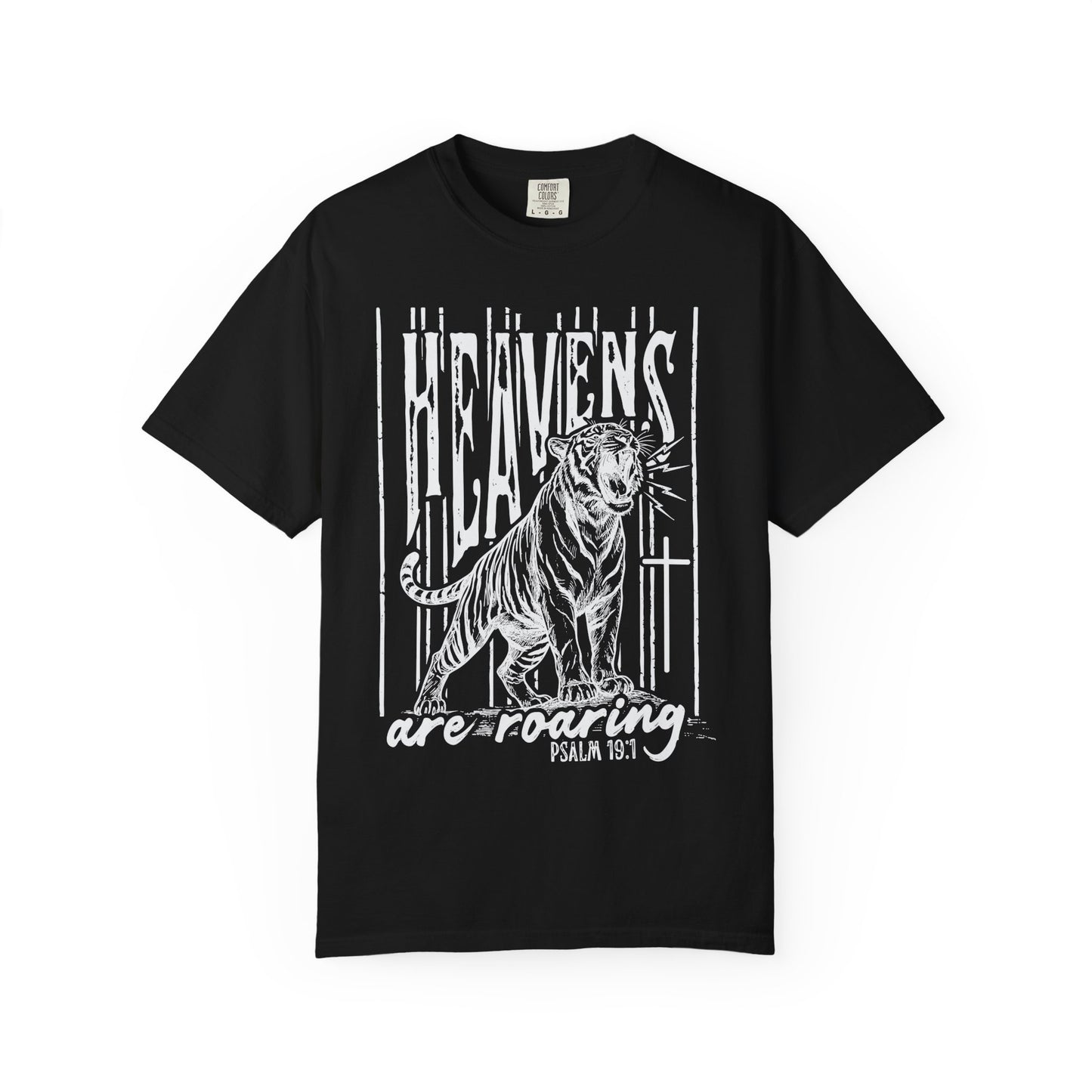 Heaven's Are Roaring Tiger Tee- Purple Writing