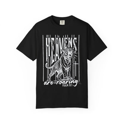 Heaven's Are Roaring Tiger Tee- Purple Writing