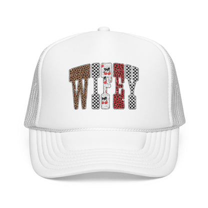 Wifey Sequin Patch Trucker Hat — Glam Mesh Foam Cap for Bride & Bachelorette
