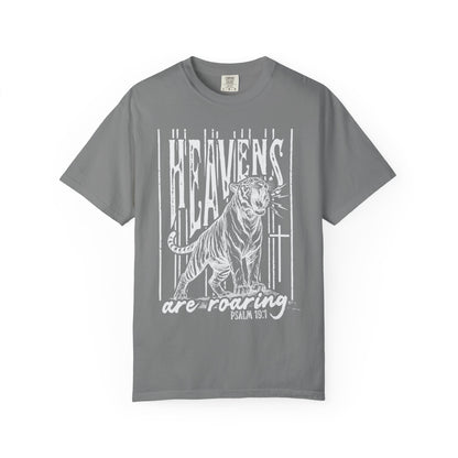 Heaven's Are Roaring Tiger Tee- Purple Writing