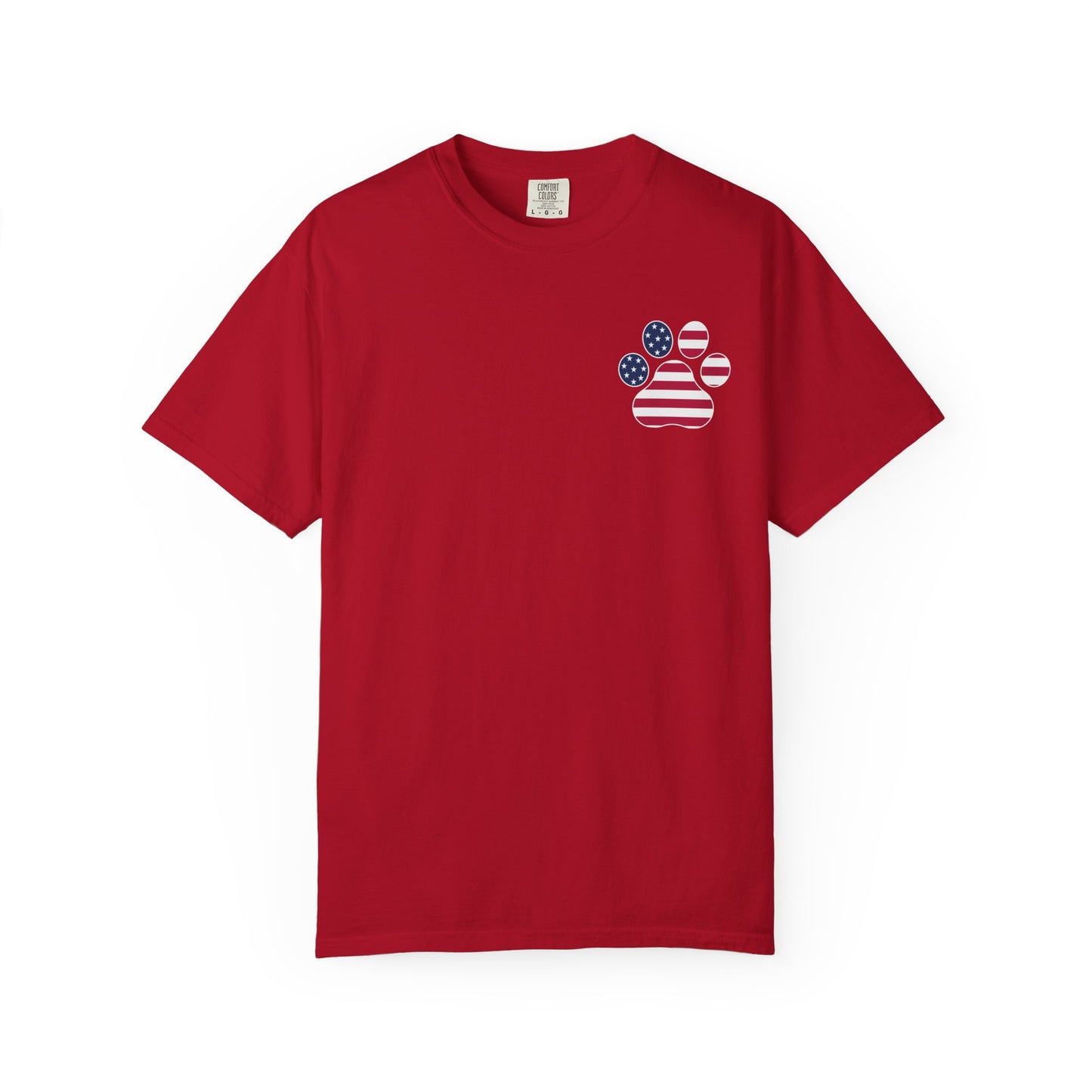 Patriotic Messy Bun T-Shirt — American Flag Bandana & Sunglasses