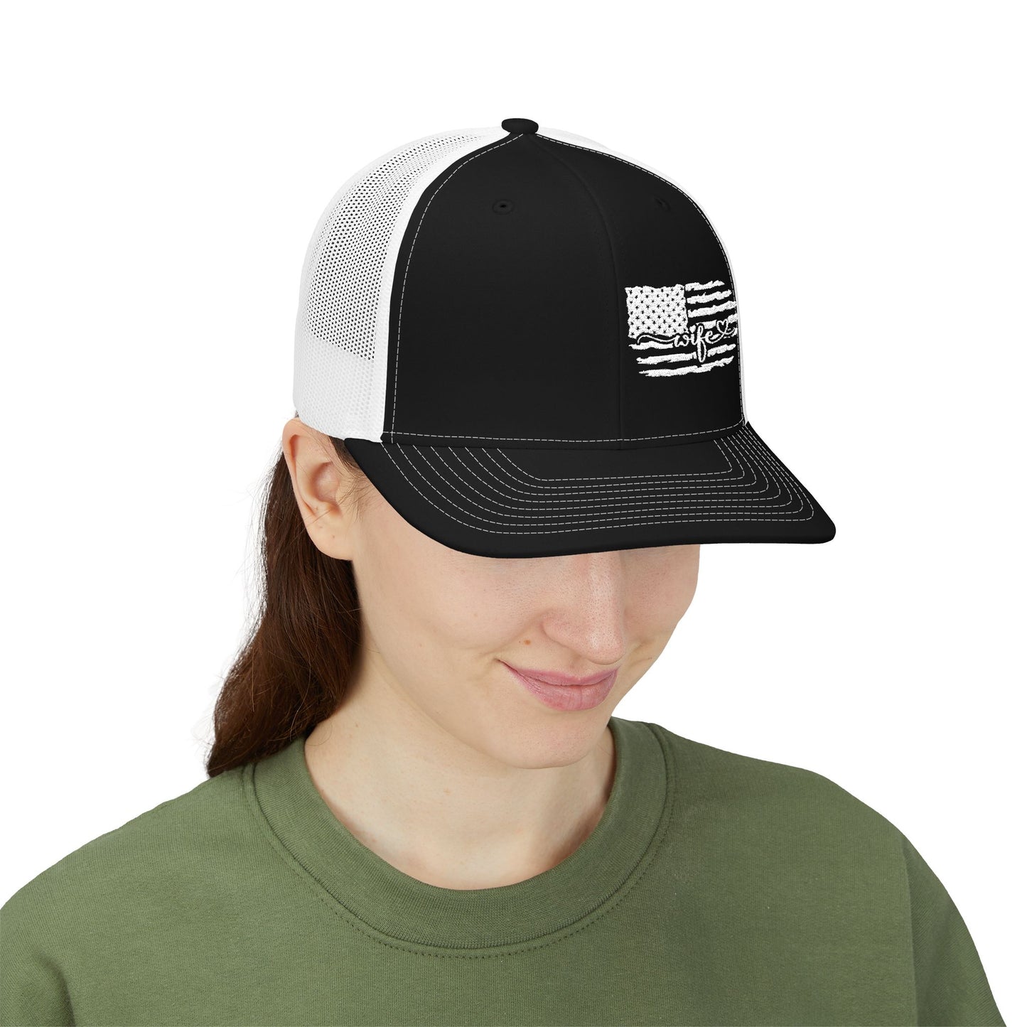 Distressed Flag Trucker Cap — Western Rodeo Snapback