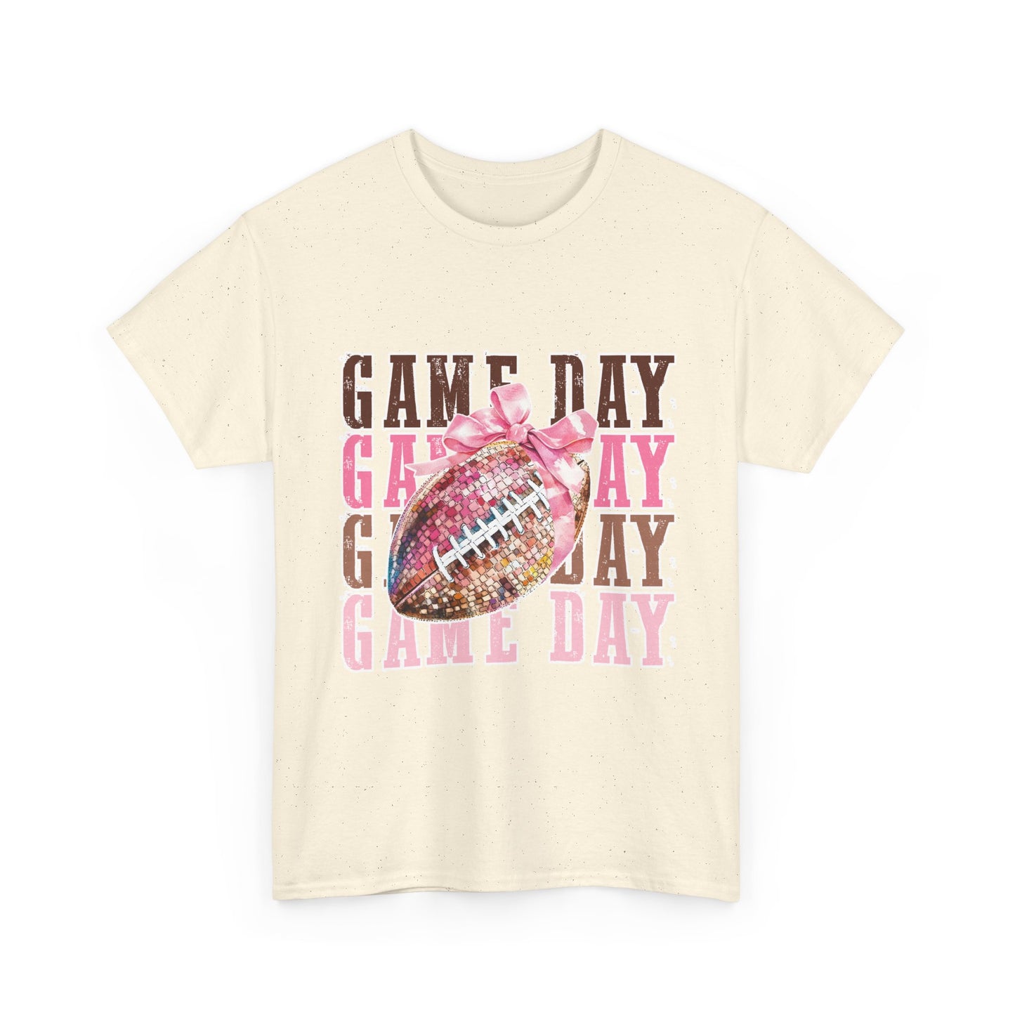 Game Day Pink Football Tee — Women's Cheer Football Shirt