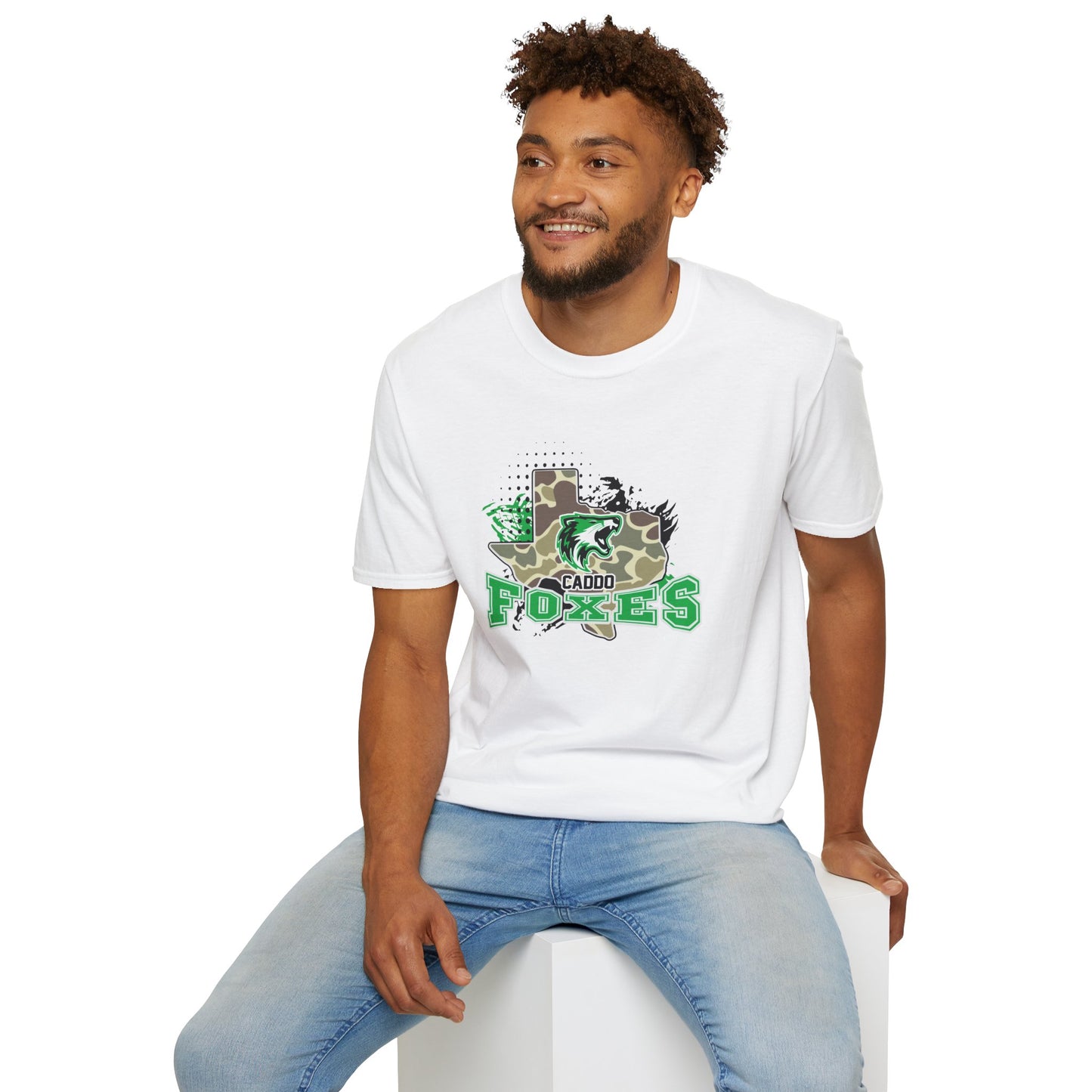 Caddo Foxes Camo State Graphic Tee