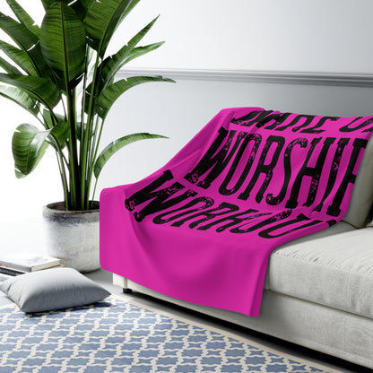 Sherpa Blanket — "Wake Up Worship Workout" Cozy Fleece Throw
