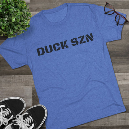Duck SZN Tee — Camouflage Stamp Text Hunting Shirt for Duck Season