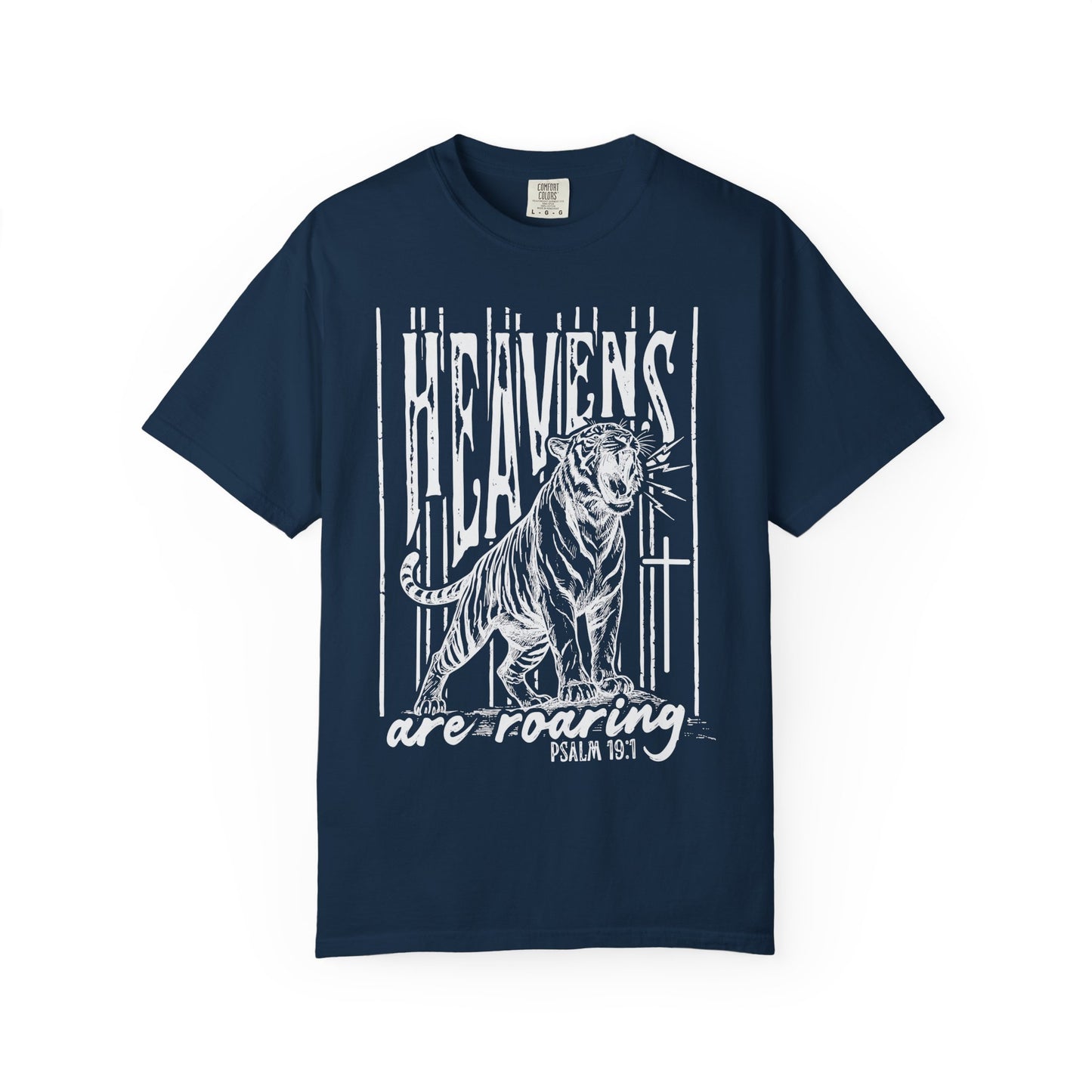 Heaven's Are Roaring Tiger Tee- Purple Writing
