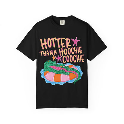 "Hotter Than a Hoochie Coochie" Alligator Pool Party Tee