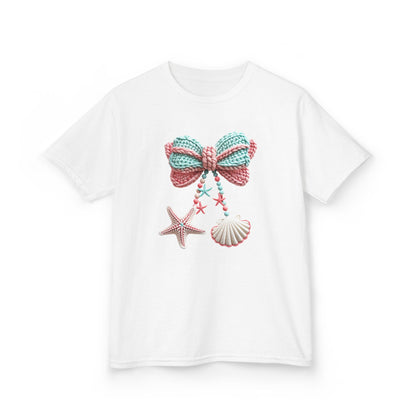 Kids Tee — Seashell Bow & Starfish Beach Graphic