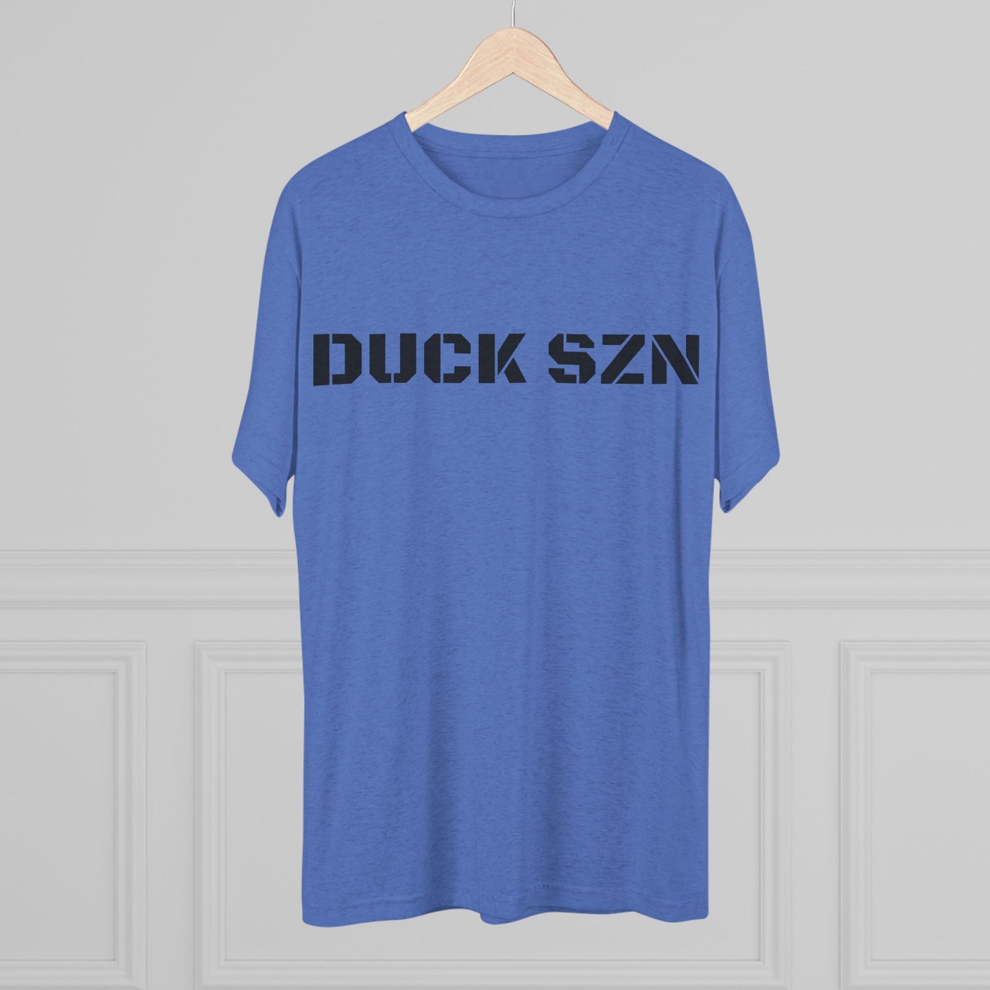 Duck SZN Tee — Camouflage Stamp Text Hunting Shirt for Duck Season