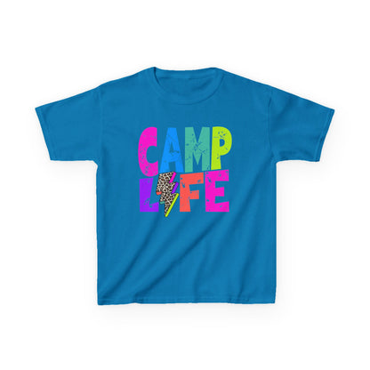 Kids T-Shirt "CAMP LIFE" Bright Rainbow Lightning Camp Tee