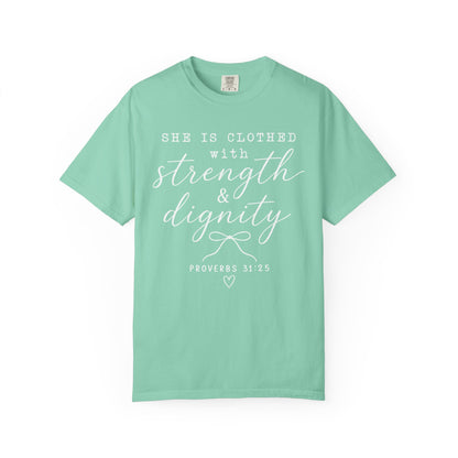Clothed with Strength and Dignity - White Writing