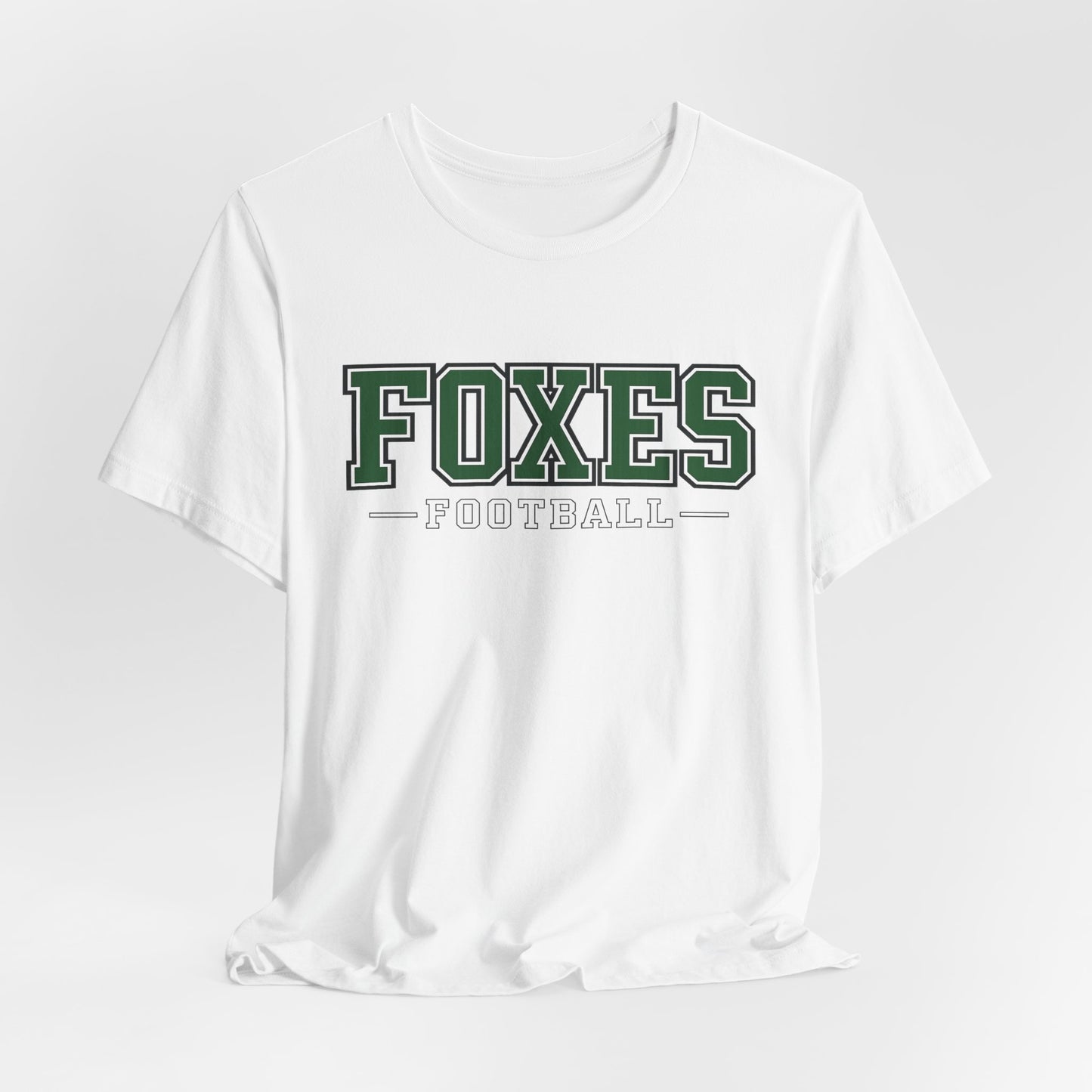 Foxes Football Tee — Green Collegiate Team Shirt