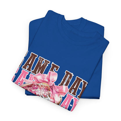 Game Day Pink Football Tee — Women's Cheer Football Shirt