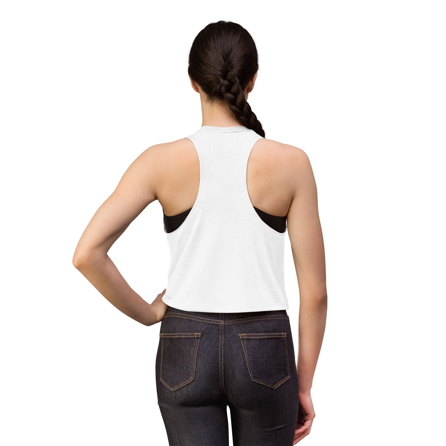 Foxes Crop Top — Women's Athletic Tank Top with Green Collegiate Logo