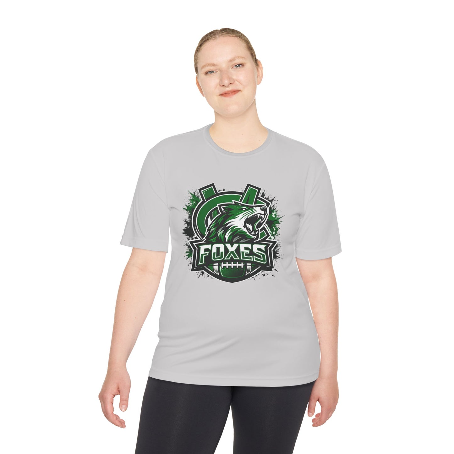 Foxes Sports Logo Tee — Green Grunge Football Team Shirt