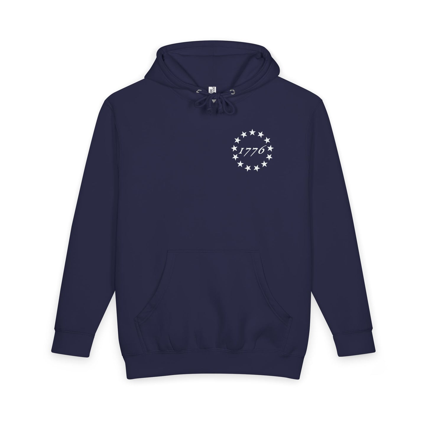 American Flag Hoodie with '1776' Stars — Vintage Patriotic Pullover