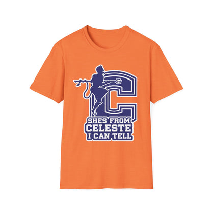 Celeste Cheer T-Shirt — "She's From Celeste I Can Tell" Graphic Tee