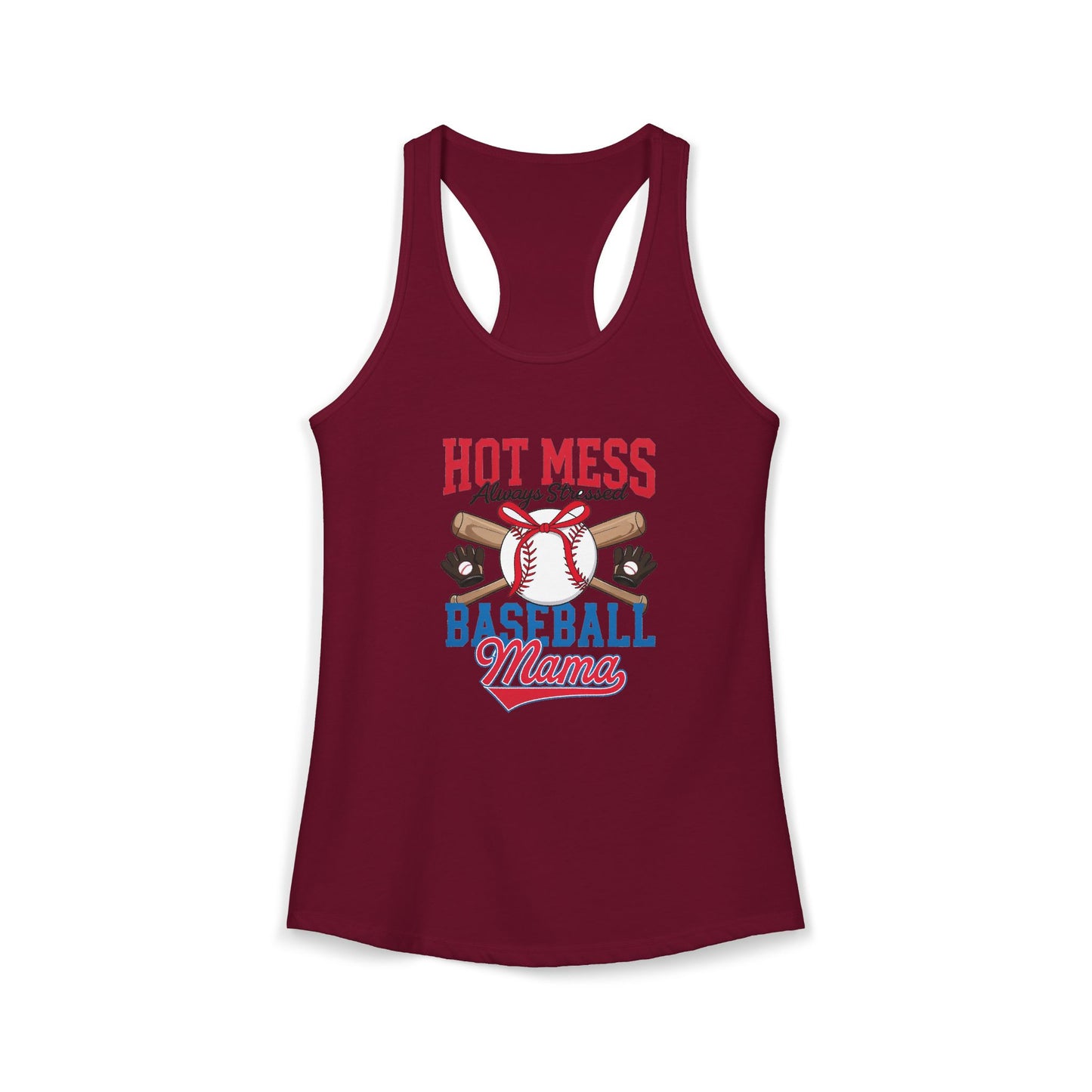 Hot Mess Baseball Mom Racerback Tank