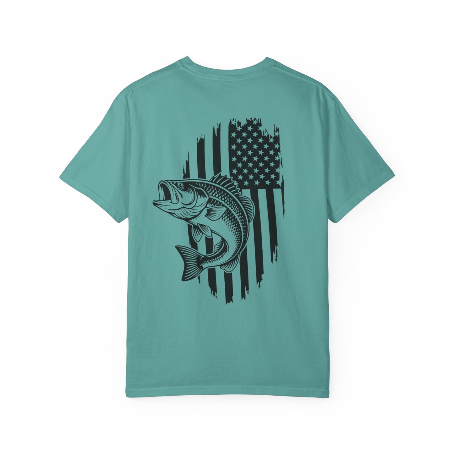 Fishing Bass T-Shirt — American Flag Bass Graphic Tee