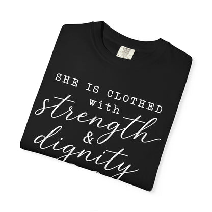 Clothed with Strength and Dignity - White Writing