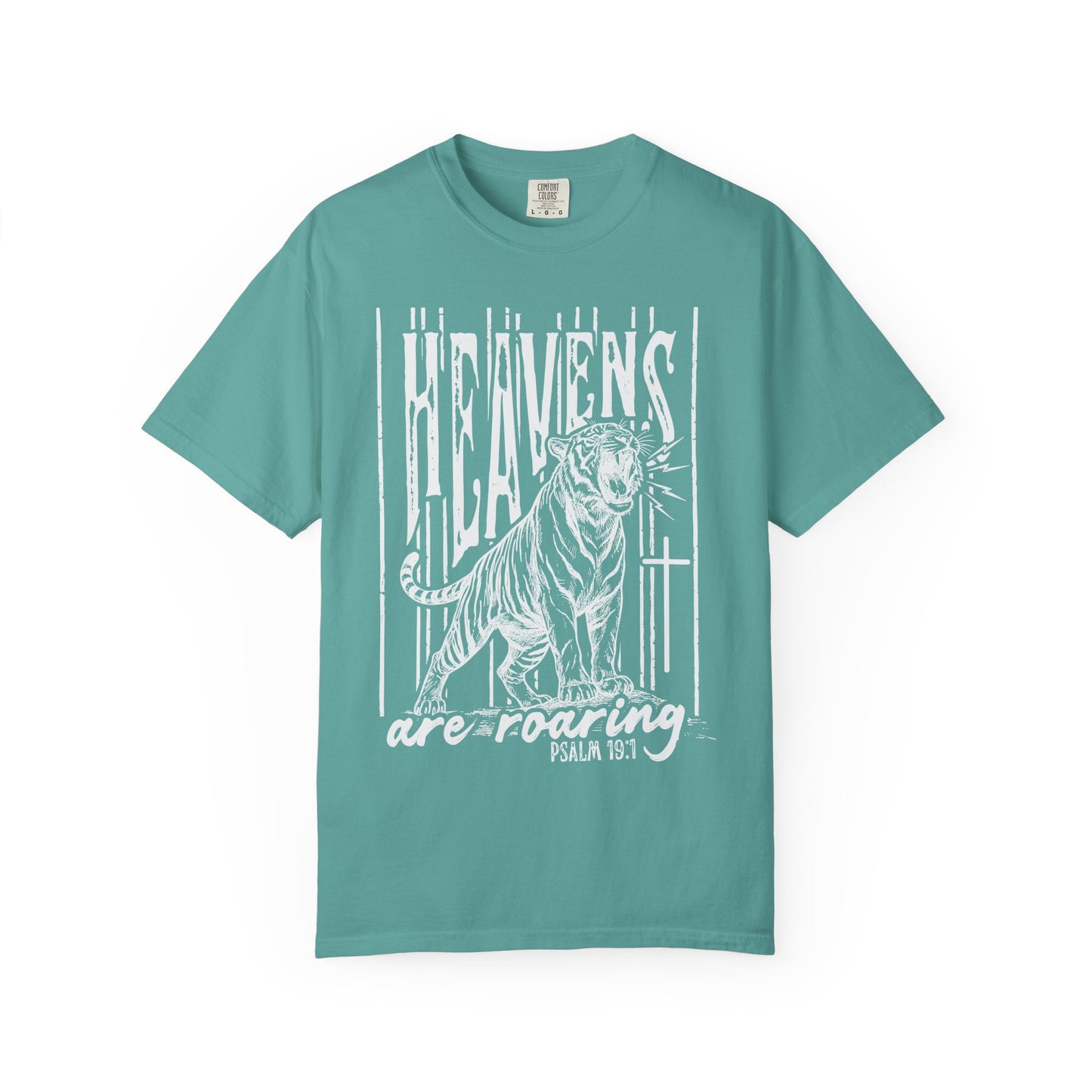 Heaven's Are Roaring Tiger Tee- Purple Writing