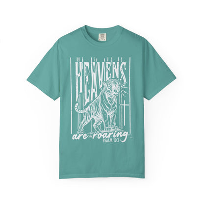 Heaven's Are Roaring Tiger Tee- Purple Writing