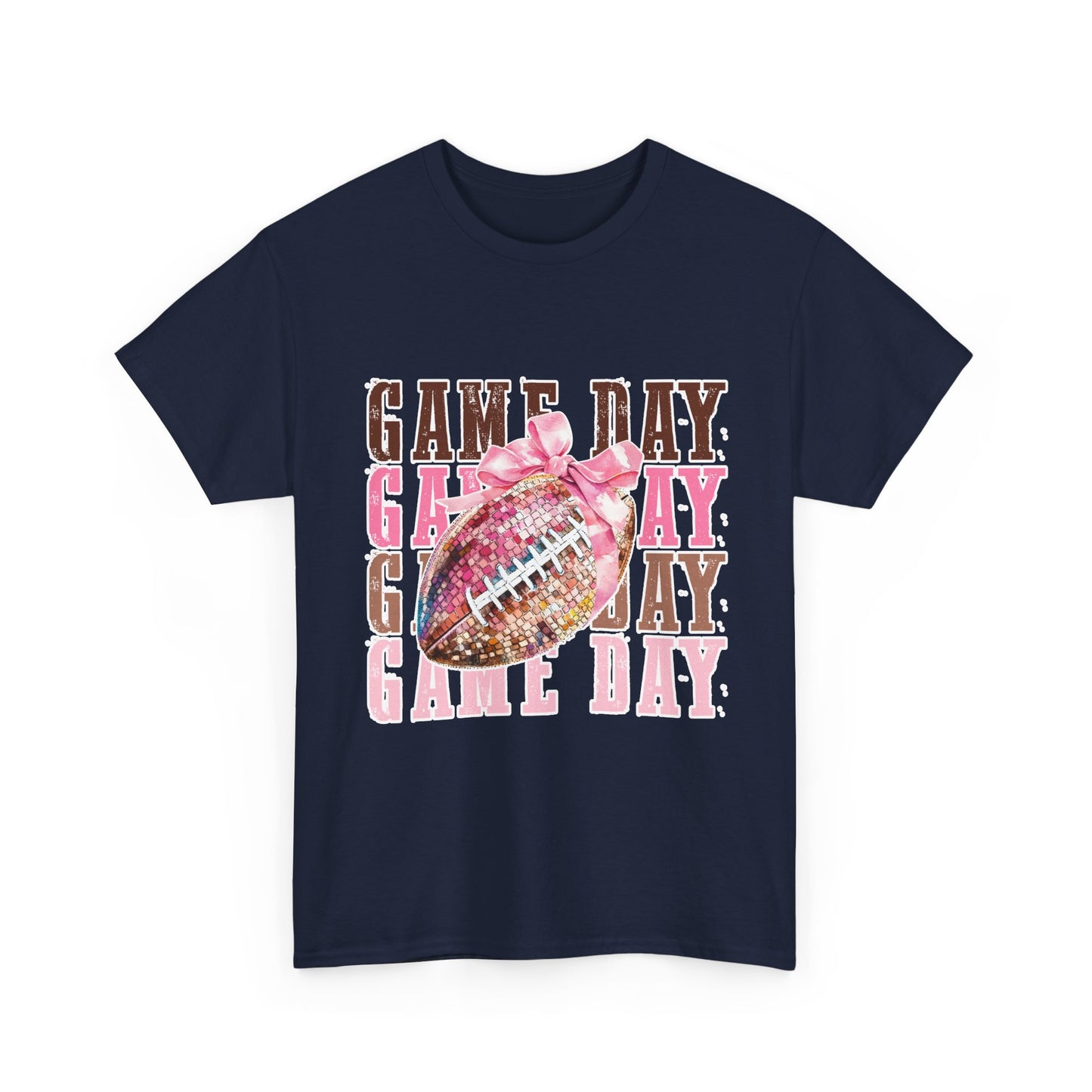 Game Day Pink Football Tee — Women's Cheer Football Shirt