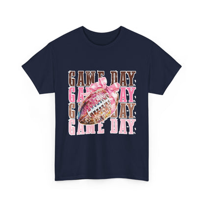 Game Day Pink Football Tee — Women's Cheer Football Shirt