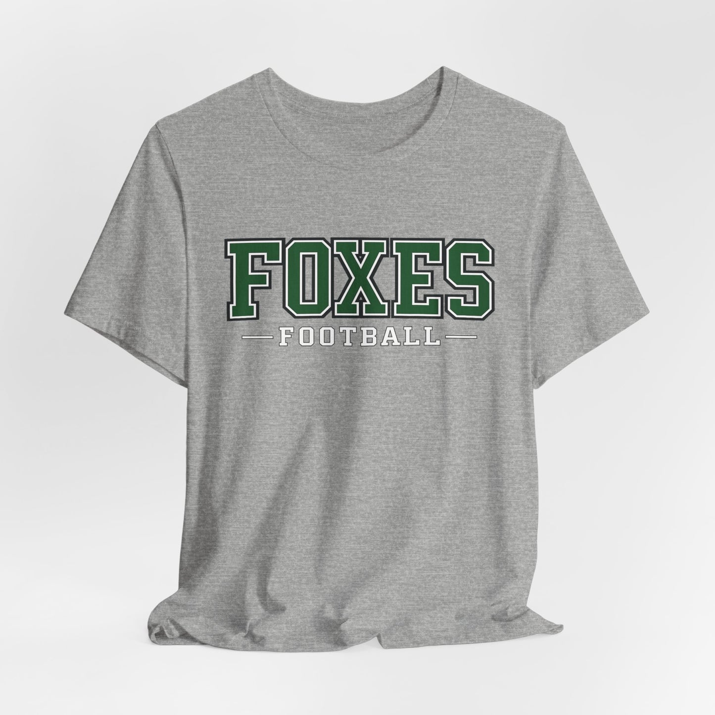 Foxes Football Tee — Green Collegiate Team Shirt