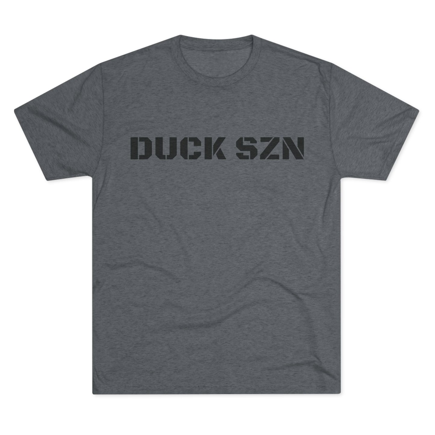 Duck SZN Tee — Camouflage Stamp Text Hunting Shirt for Duck Season