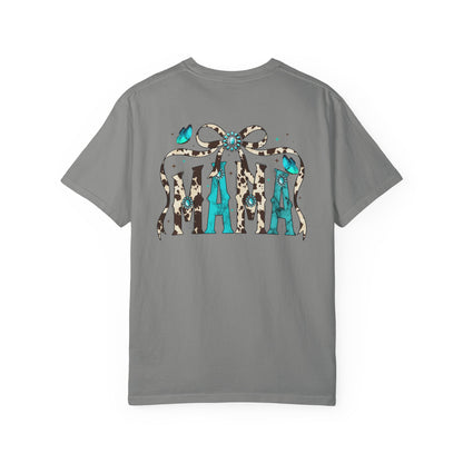 Teal Messy Hair Bun Cheetah Tee