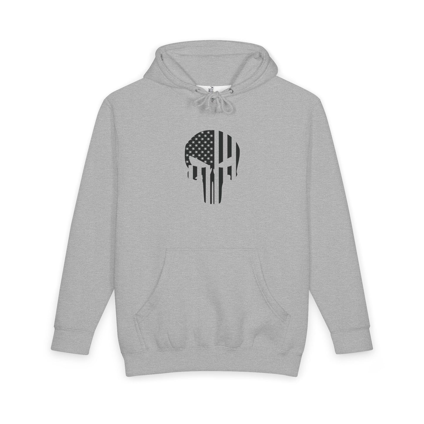 American Flag Skull Hoodie — Distressed Patriotic Pullover