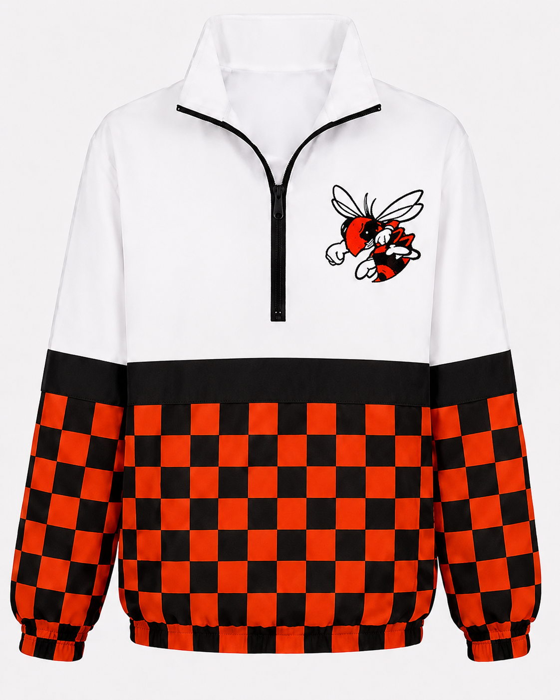 Rockwall- Orange& Black Checkered Windbreaker