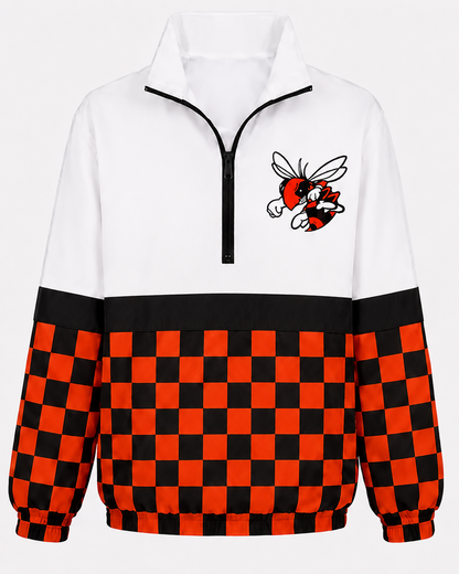 Rockwall- Orange& Black Checkered Windbreaker