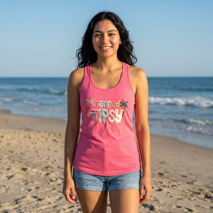 Tanned Tipsy Racerback Tank