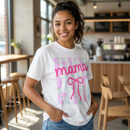 Mama Pink Bow Tee