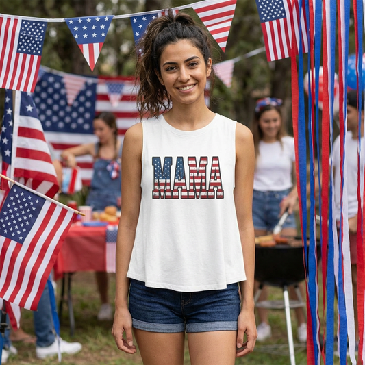 Patriotic MAMA Crop Top