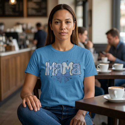 Mama Blue Bow T‑Shirt