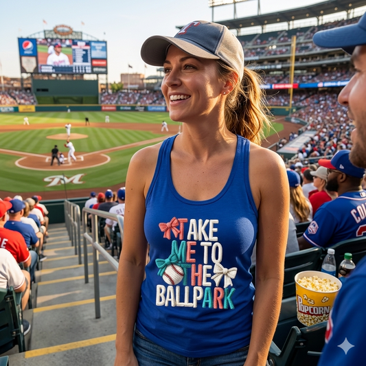 Take me to The Ballpark Racerback Tank