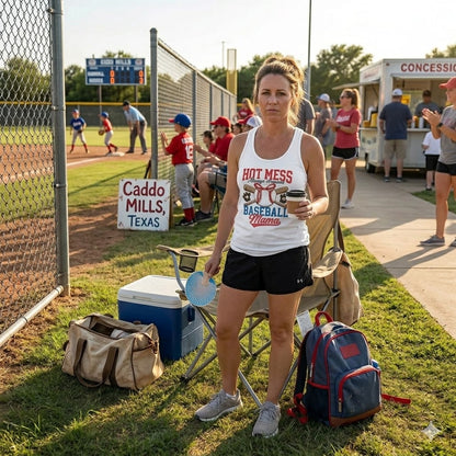 Hot Mess Baseball Mom Racerback Tank