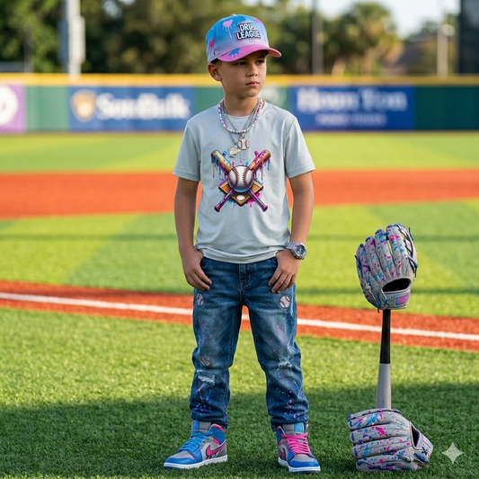 Colorful Drip Baseball Boys Tee