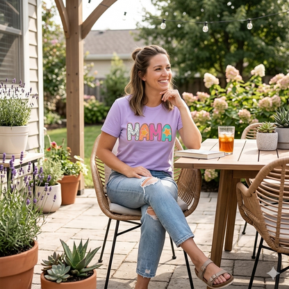 Mama Colorblock Graphic Tee