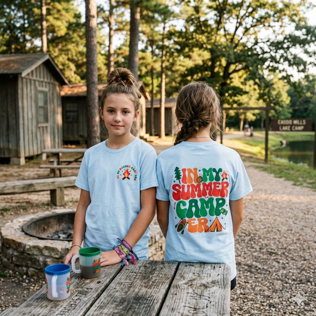 Summer Camp Kids T‑Shirt Front& Back