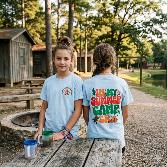 Summer Camp Kids T‑Shirt Front& Back