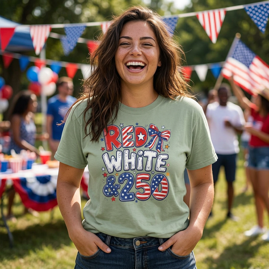 Red White & 250 Patriotic Tee