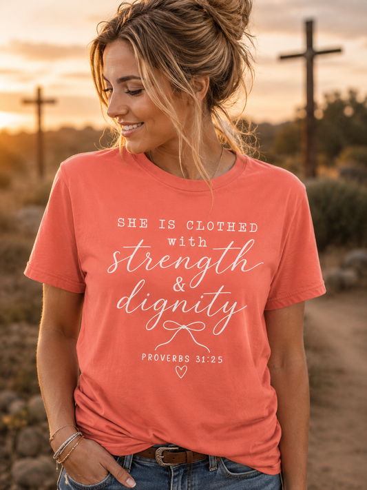 Clothed with Strength and Dignity - White Writing