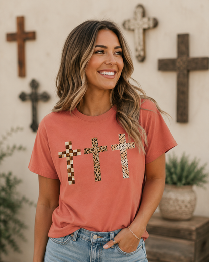 Animal Print Cross Tee