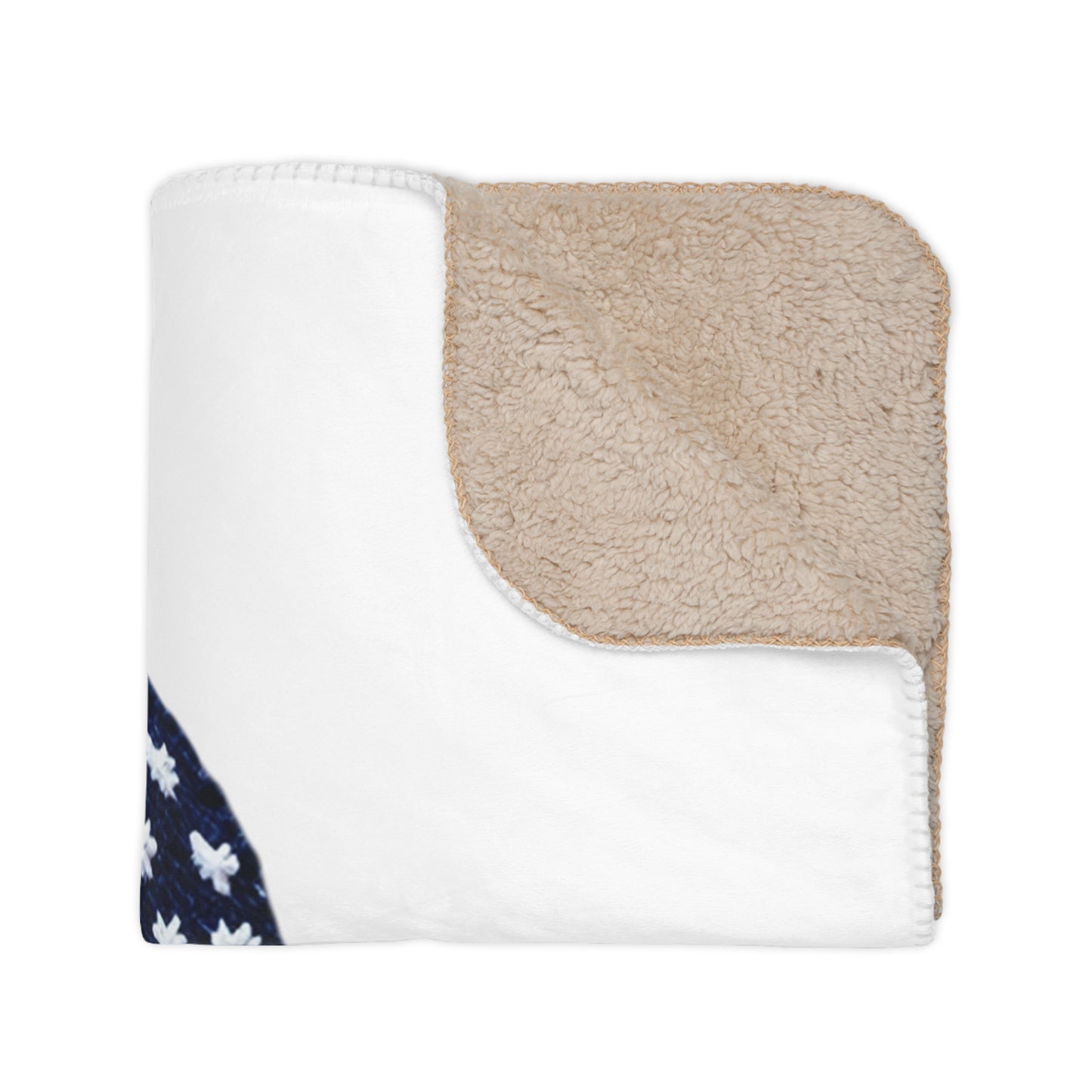 Patriotic Baseball Sherpa Blanket — American Flag & Bow Knit Design