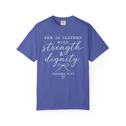 Clothed with Strength and Dignity - White Writing